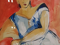 Acryl schilderij, maya wildevuur, portret, 1997 - afbeelding 1 van  9