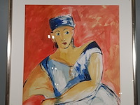 Acryl schilderij, maya wildevuur, portret, 1997 - afbeelding 3 van  9