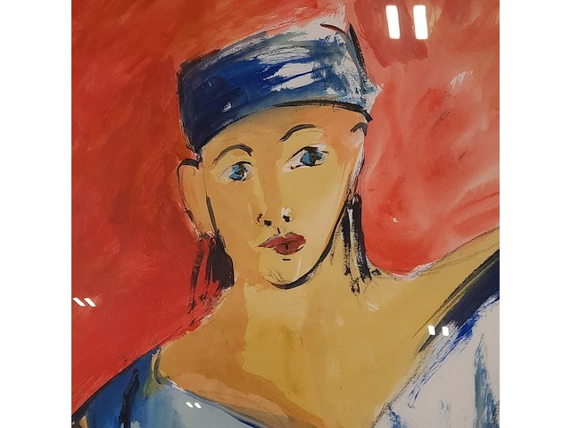 Acryl schilderij, maya wildevuur, portret, 1997 - afbeelding 5 van  9