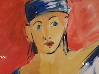 Acryl schilderij, maya wildevuur, portret, 1997 - afbeelding 5 van  9