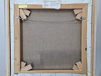 Acryl schilderij, maya wildevuur, portret met masker, 1996 - afbeelding 2 van  11