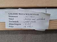 Acryl schilderij, maya wildevuur, portret met masker, 1996 - afbeelding 3 van  11