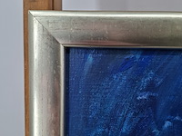 Acryl schilderij, maya wildevuur, portret met masker, 1996 - afbeelding 11 van  11