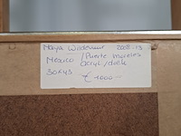 Acryl schilderij, maya wildevuur, puerte moreles, mexico, 2007 - afbeelding 2 van  10