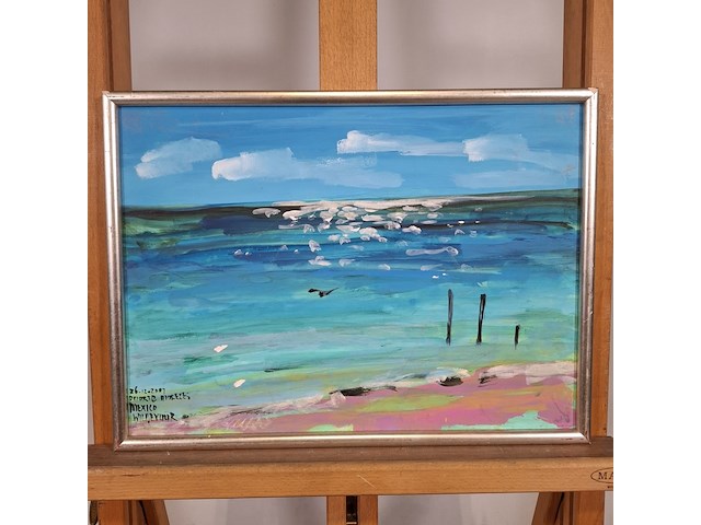 Acryl schilderij, maya wildevuur, puerte moreles, mexico, 2007 - afbeelding 3 van  10