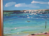 Acryl schilderij, maya wildevuur, puerte moreles, mexico, 2007 - afbeelding 4 van  10