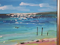 Acryl schilderij, maya wildevuur, puerte moreles, mexico, 2007 - afbeelding 5 van  10