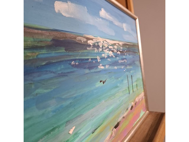 Acryl schilderij, maya wildevuur, puerte moreles, mexico, 2007 - afbeelding 7 van  10