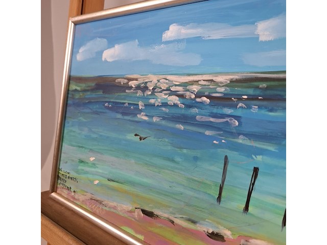 Acryl schilderij, maya wildevuur, puerte moreles, mexico, 2007 - afbeelding 8 van  10