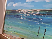 Acryl schilderij, maya wildevuur, puerte moreles, mexico, 2007 - afbeelding 8 van  10