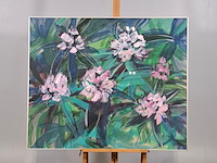 Acryl schilderij, maya wildevuur, rhododendron, 1991 - afbeelding 1 van  7