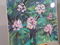 Acryl schilderij, maya wildevuur, rhododendron, 1991 - afbeelding 2 van  7