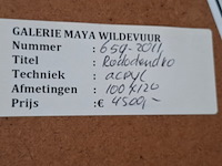 Acryl schilderij, maya wildevuur, rhododendron, 1991 - afbeelding 7 van  7