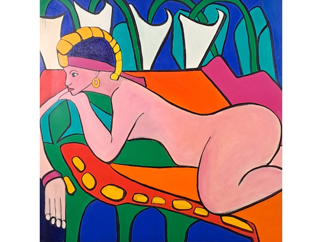 Acryl schilderij, maya wildevuur, rozemarijn - afbeelding 1 van  7
