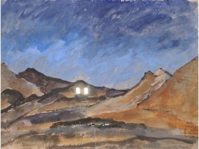 Acryl schilderij, maya wildevuur, sahara marokko, 2002 - afbeelding 1 van  10