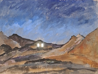 Acryl schilderij, maya wildevuur, sahara marokko, 2002 - afbeelding 1 van  10