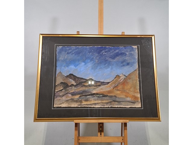 Acryl schilderij, maya wildevuur, sahara marokko, 2002 - afbeelding 3 van  10