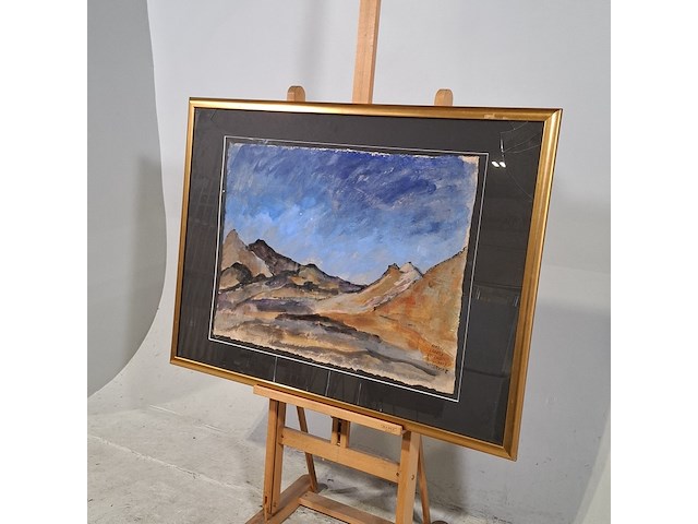 Acryl schilderij, maya wildevuur, sahara marokko, 2002 - afbeelding 5 van  10