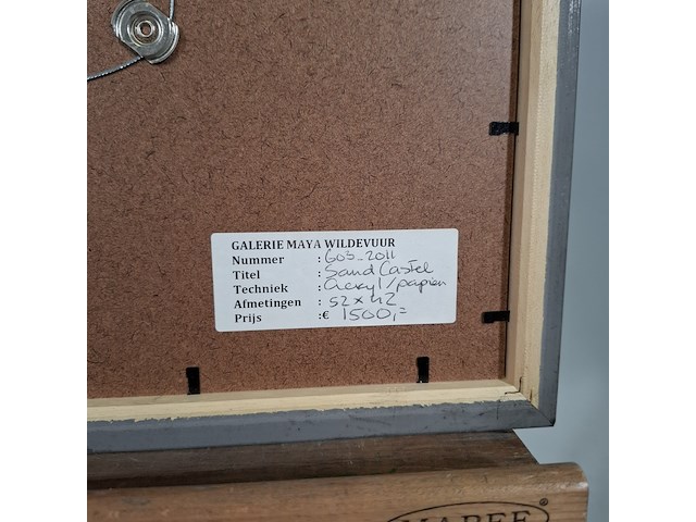 Acryl schilderij, maya wildevuur, sand castel, mexico, 2011 - afbeelding 3 van  11