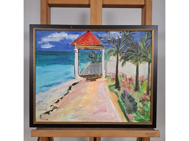 Acryl schilderij, maya wildevuur, sand castel, mexico, 2011 - afbeelding 4 van  11