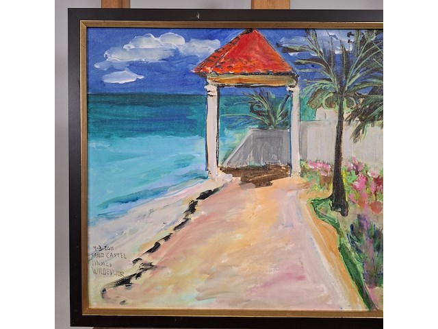 Acryl schilderij, maya wildevuur, sand castel, mexico, 2011 - afbeelding 5 van  11