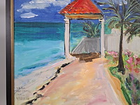 Acryl schilderij, maya wildevuur, sand castel, mexico, 2011 - afbeelding 5 van  11