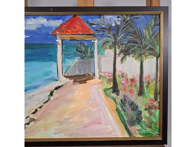 Acryl schilderij, maya wildevuur, sand castel, mexico, 2011 - afbeelding 6 van  11