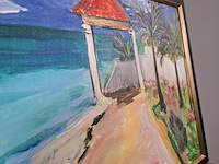 Acryl schilderij, maya wildevuur, sand castel, mexico, 2011 - afbeelding 8 van  11