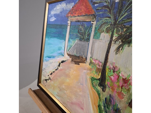 Acryl schilderij, maya wildevuur, sand castel, mexico, 2011 - afbeelding 9 van  11