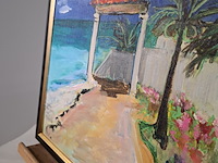 Acryl schilderij, maya wildevuur, sand castel, mexico, 2011 - afbeelding 9 van  11