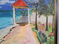 Acryl schilderij, maya wildevuur, sand castel, mexico, 2011 - afbeelding 6 van  11