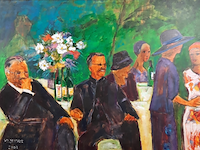 Acryl schilderij, maya wildevuur, sfeer, 2003 - afbeelding 1 van  9