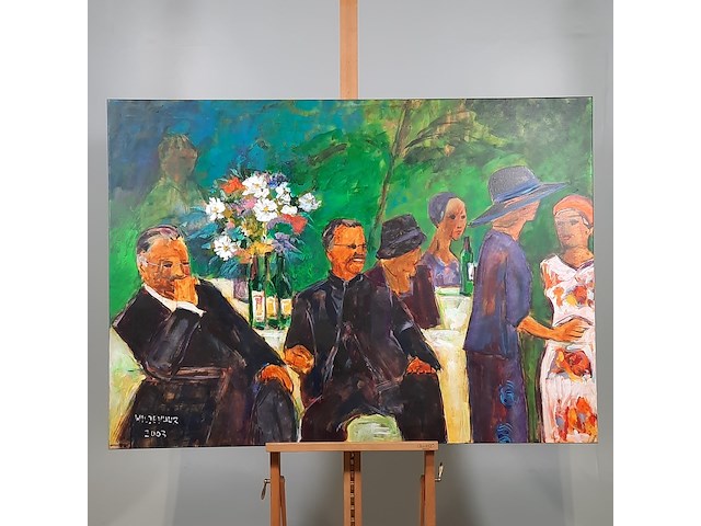 Acryl schilderij, maya wildevuur, sfeer, 2003 - afbeelding 2 van  9