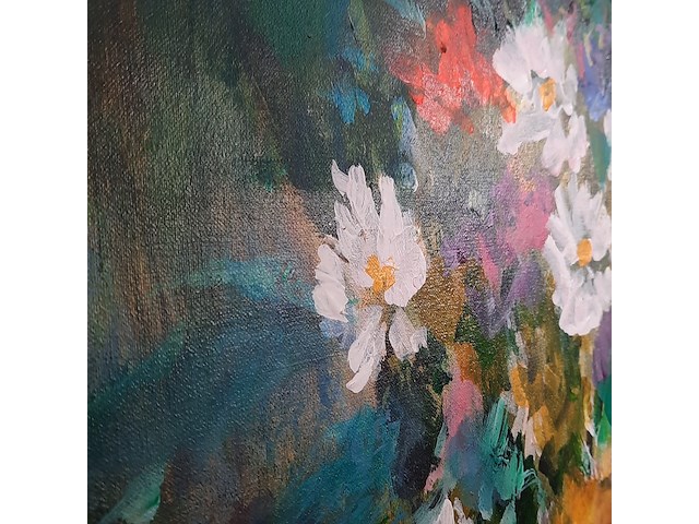 Acryl schilderij, maya wildevuur, sfeer, 2003 - afbeelding 7 van  9