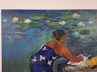 Acryl schilderij, maya wildevuur, sir lanka, 1999 - afbeelding 4 van  8