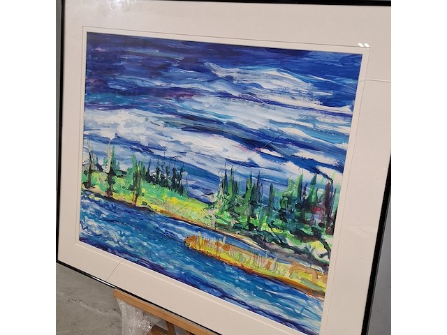 Acryl schilderij, maya wildevuur, sörfors, 1991 - afbeelding 5 van  8