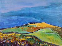 Acryl schilderij, maya wildevuur, st just, 2002 - afbeelding 1 van  6