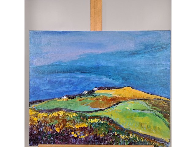 Acryl schilderij, maya wildevuur, st just, 2002 - afbeelding 2 van  6