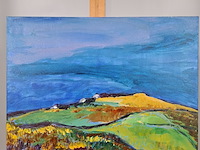 Acryl schilderij, maya wildevuur, st just, 2002 - afbeelding 2 van  6