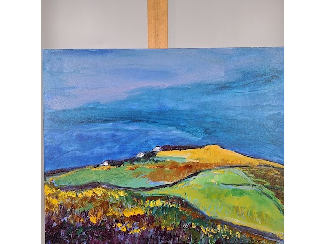 Acryl schilderij, maya wildevuur, st just, 2002 - afbeelding 3 van  6