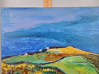 Acryl schilderij, maya wildevuur, st just, 2002 - afbeelding 3 van  6