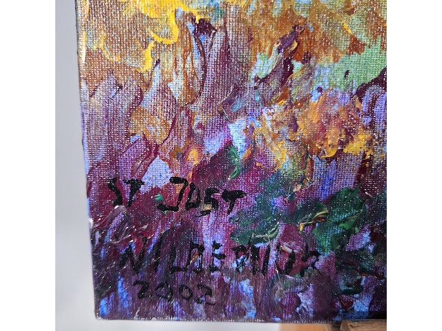 Acryl schilderij, maya wildevuur, st just, 2002 - afbeelding 4 van  6