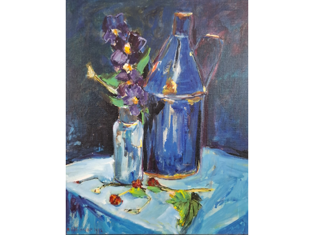 Acryl schilderij, maya wildevuur, stilleven, 1995 - afbeelding 1 van  10