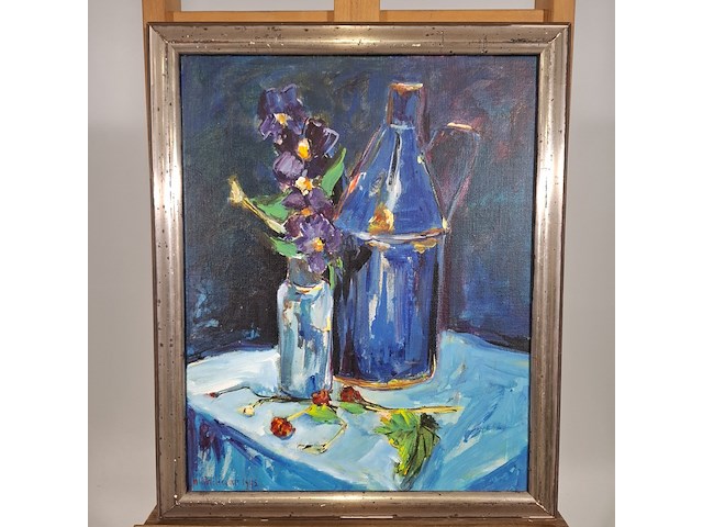 Acryl schilderij, maya wildevuur, stilleven, 1995 - afbeelding 3 van  10