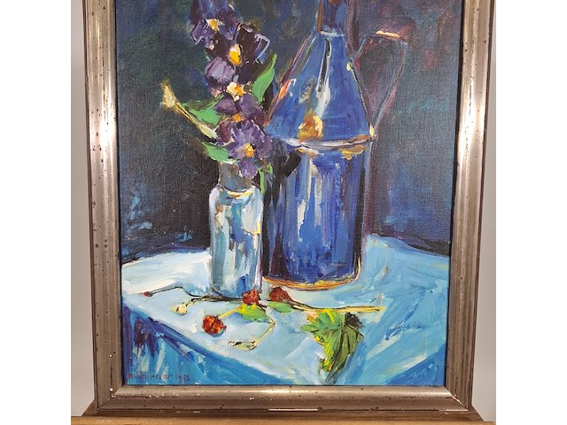 Acryl schilderij, maya wildevuur, stilleven, 1995 - afbeelding 5 van  10