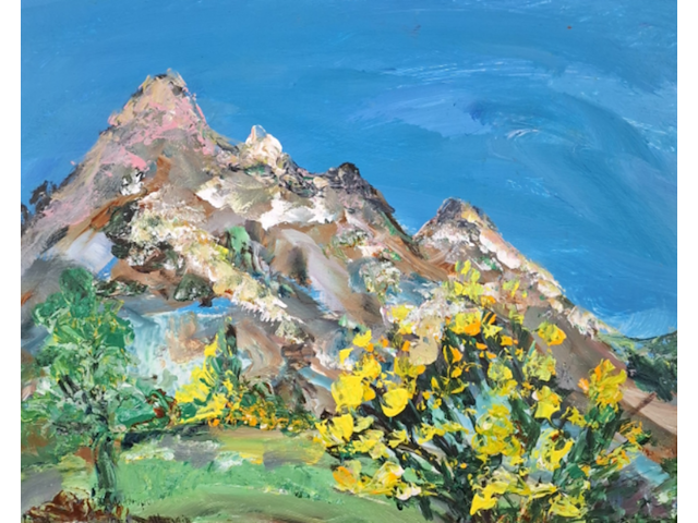 Acryl schilderij, maya wildevuur, suisse - afbeelding 1 van  9