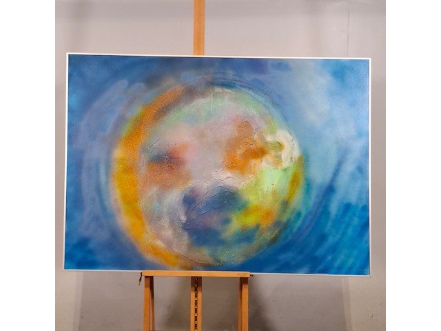 Acryl schilderij, maya wildevuur, 't heelal, 1989 - afbeelding 1 van  7