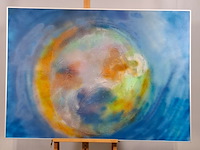 Acryl schilderij, maya wildevuur, 't heelal, 1989 - afbeelding 1 van  7