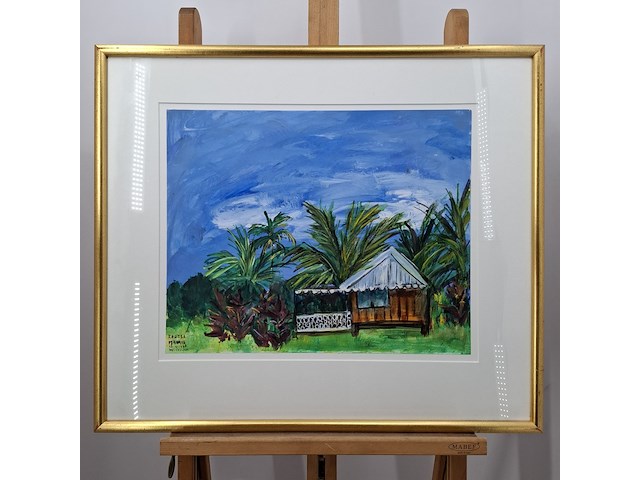 Acryl schilderij, maya wildevuur, tahiti, 1998 - afbeelding 3 van  10