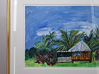 Acryl schilderij, maya wildevuur, tahiti, 1998 - afbeelding 4 van  10